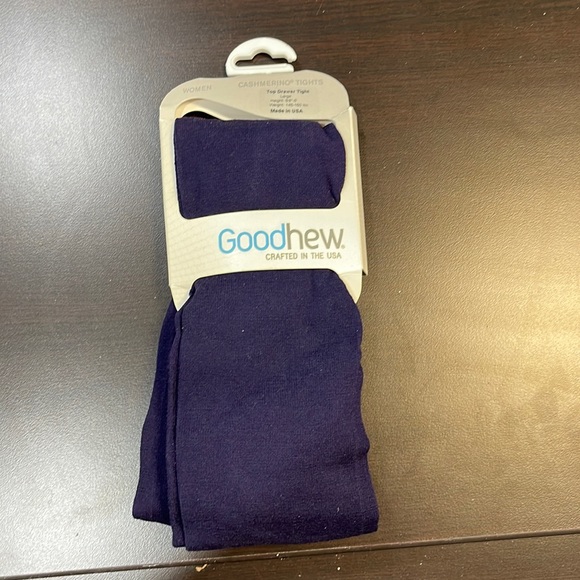 Goodhew Accessories - Goodhew Top Drawer Merino Opaque Tights - size large in Concorde (dark purple).